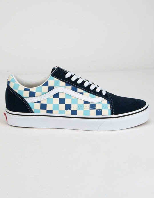 Checkered Old Skool Blue Topaz Shoes