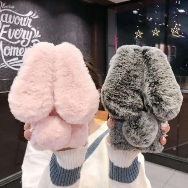 Easter Warm Fluffy Rabbit Fur Soft Plush Phone Protective Case For Iphone12 12pro Iphone13 14 - Cell Phones & Accessories - Temu
