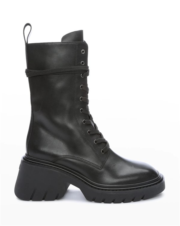 Odessa Mid Leather Combat Boots