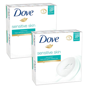 Dove Sensitive Skin Beauty Bar 4 Ounce, 10 Count (Pack of 2)