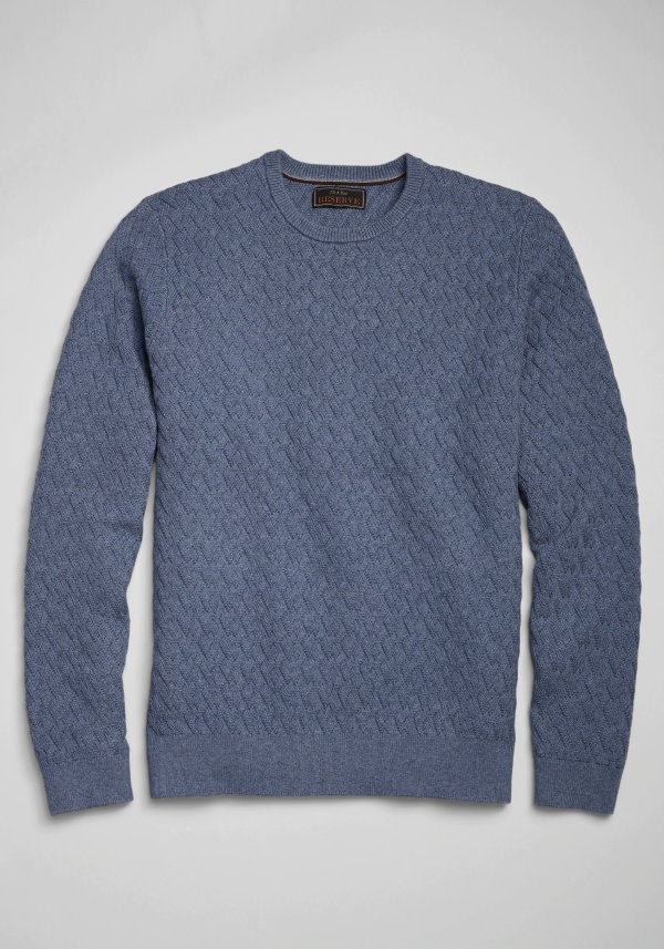 Reserve Collection Cotton & Cashmere Crew Neck Sweater - Reserve Sweaters | Jos A Bank