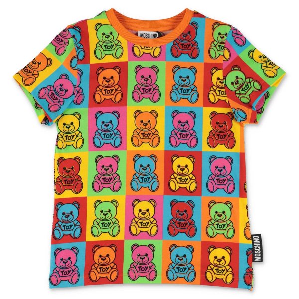 Color-Block Teddy Printed Crewneck T-Shirt
