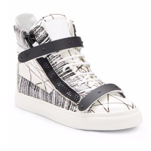 Giuseppe Zanotti Graphic Leather Lace-Up High-Top Sneakers