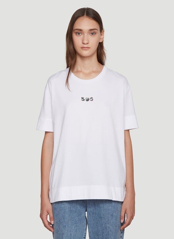 Oversized SOS T-Shirt in White