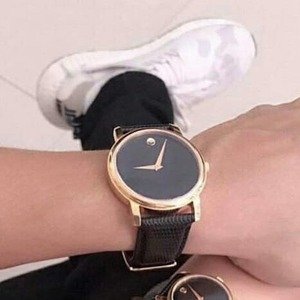 movado men's 2100005 museum gold classic leather watch