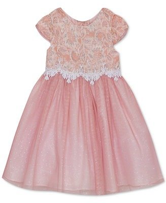 Toddler Girls Lace-Bodice Mesh Dress