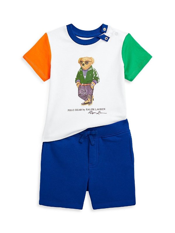 Baby Boy's Polo Bear 2-Piece T-Shirt & Shorts Set