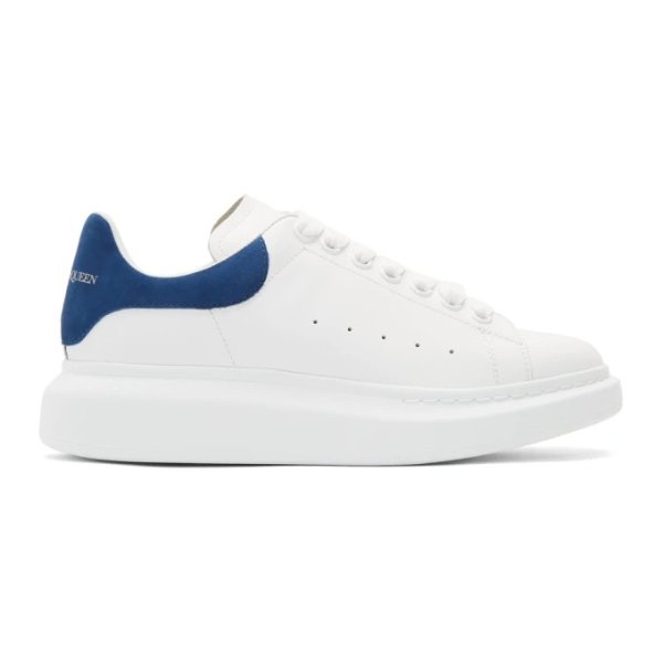 Alexander McQueen - White & Navy Oversized Sneakers