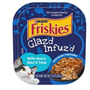 Purina Friskies Gravy Wet Cat Food, Glaz’d & Infuz’d with Gravy Glaz’d Tuna - (12) 3.5 oz. Trays