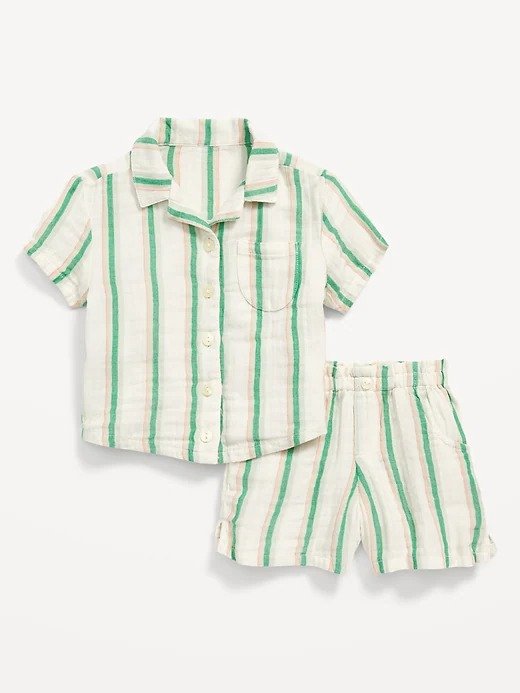 Striped Double-Weave Pocket Shirt & Shorts Set for Toddler GirlsReview Snapshot4.8Ratings DistributionMost Liked Positive ReviewMost Liked Negative Review