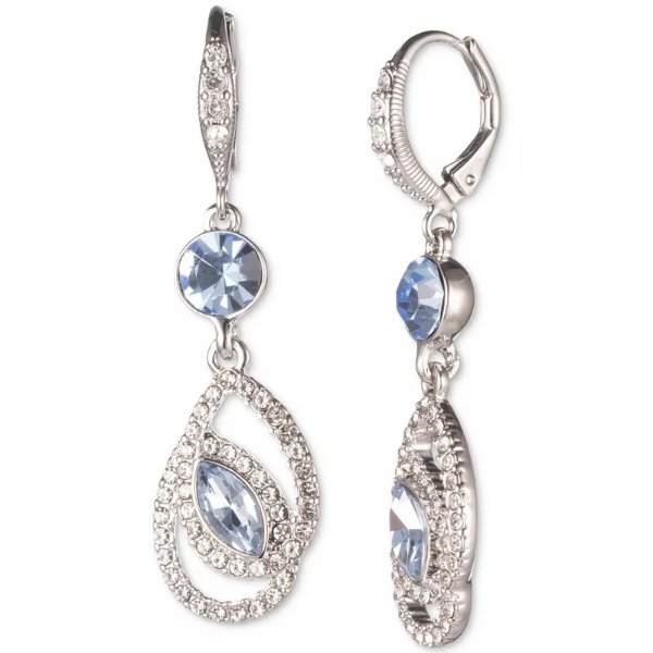 Pave & Marquise-Cut Crystal Drop Earrings