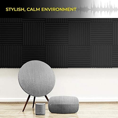 12 pack Acoustic Panels - Acoustic Foam Panels - Sound Proof Studio foam Sound Dampening noise Sound Deadening foam Sound Panels wedges Soundproof Sound Insulation Absorbing 1"x12"x12