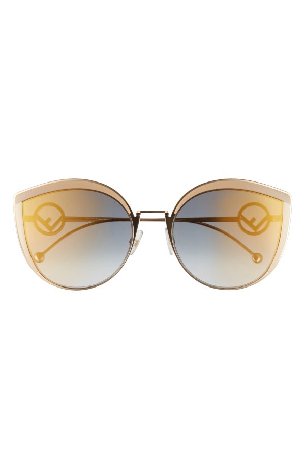 58mm Metal Butterfly Sunglasses