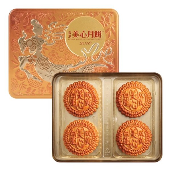 【预售】香港美心 双黄白莲蓉月饼 4枚入 740g 预计8月中下旬发货