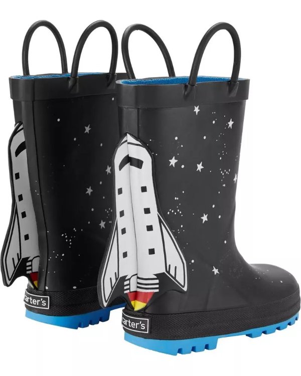 Rocket Ship Rain Boots