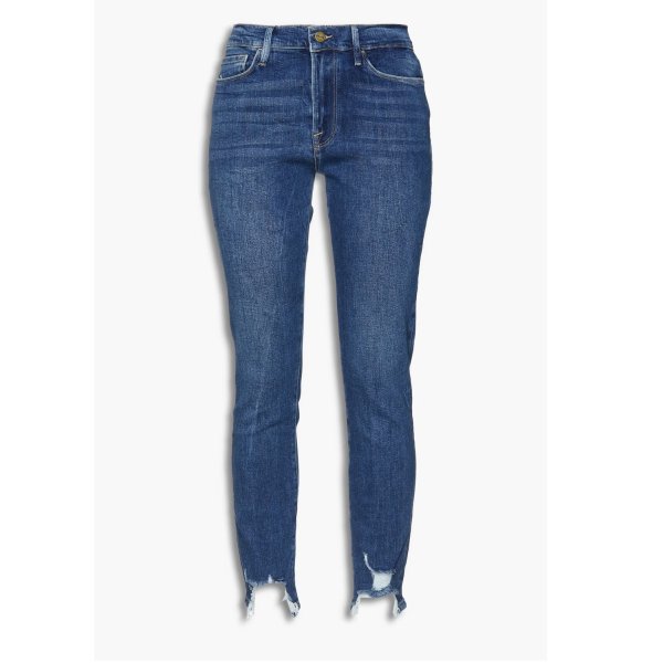 Le Skinny de Jeanne distressed high-rise skinny jeans