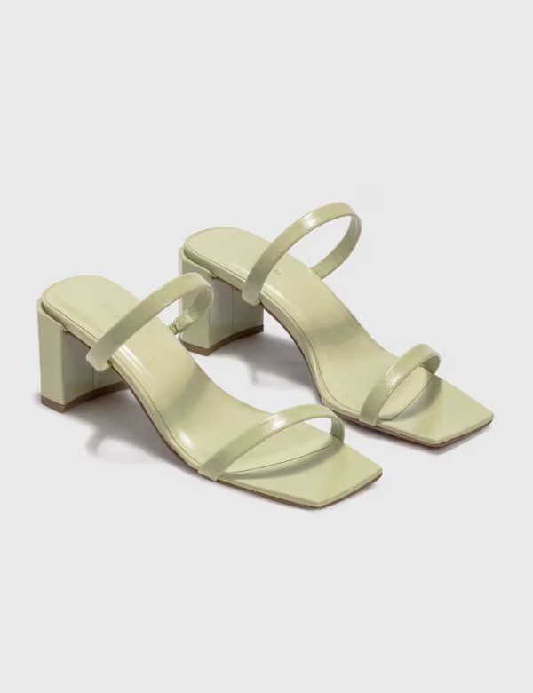Tanya Olive Gloss Leather Sandals