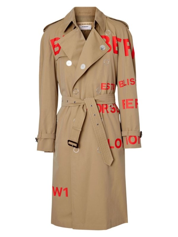 - Logo Double-Breasted Snap Trench Coat