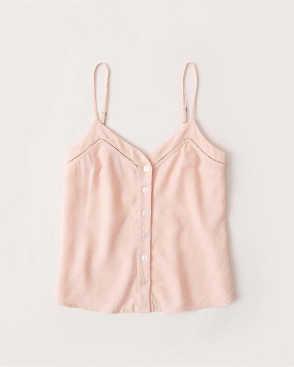 Womens V-Neck Linen Cami | Womens | Abercrombie.com