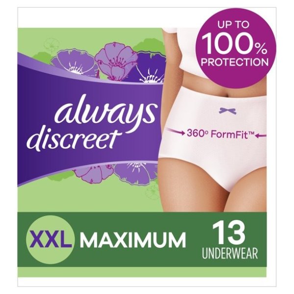Incontinence Underwear for Women Maximum Absorbency, XXL, 13 Count