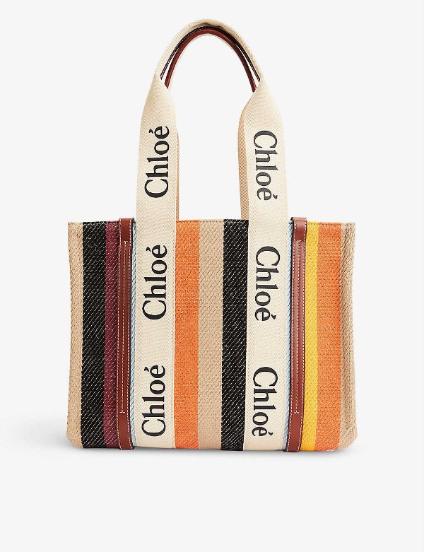 Woody small cotton-blend tote bag