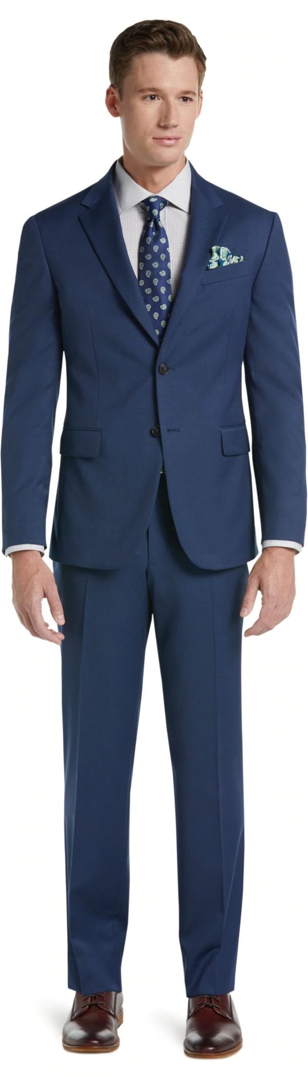 Tailored Fit Herringbone Washable Wool-Blend Suit