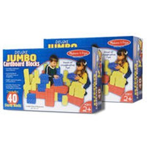 Melissa & Doug 9583 Deluxe Jumbo Cardboard Blocks 2-Pack (80 Blocks)