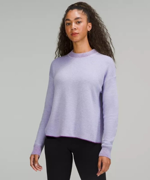 莫兰迪紫针织衫