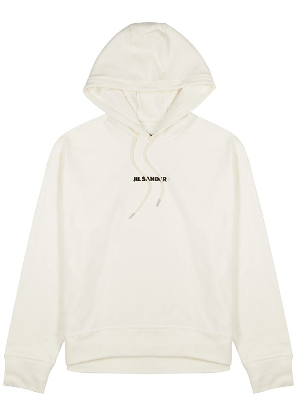 Off-white logo hooded cotton sweatshirt