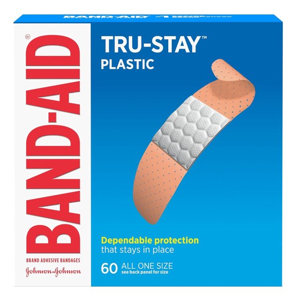 Brand Tru-Stay Plastic Strips Adhesive Bandages 60ct