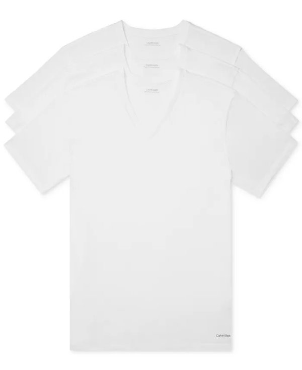 Men's 3-Pack Cotton Classics Short-Sleeve V-Neck Undershirts