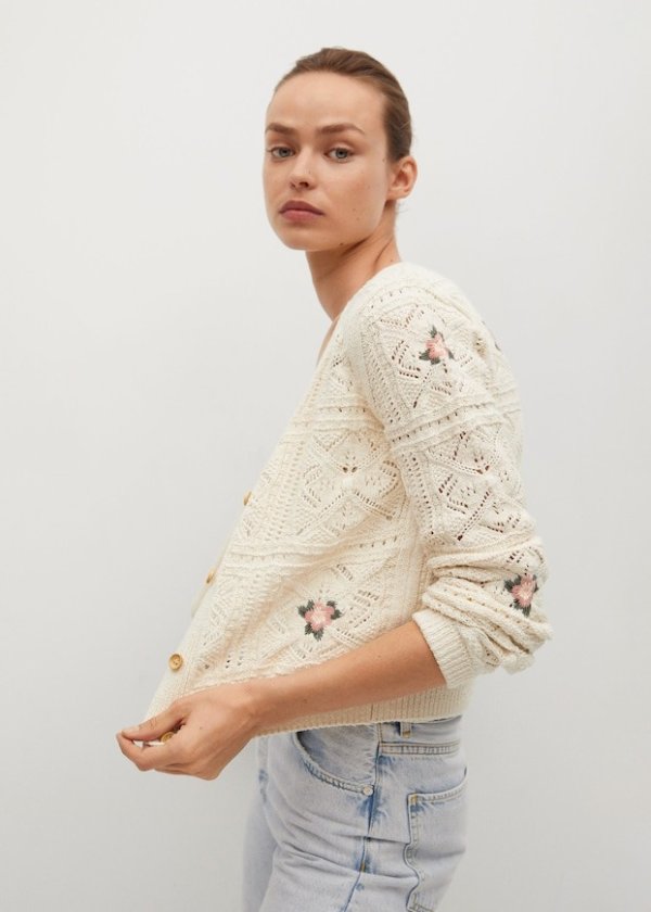 Cotton crochet cardigan - Women | Mango USA