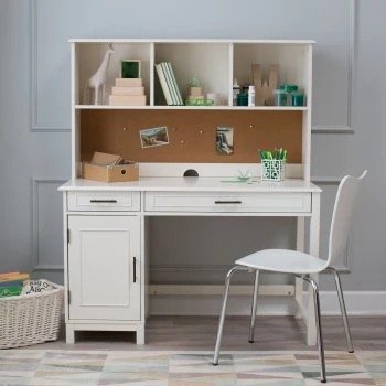 Classic Playtime Bennington Desk with Optional Hutch and Bookcase - Vanilla