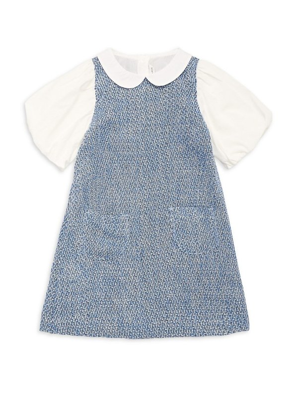 Little Girl's & Girl's Boucle Collared Dress