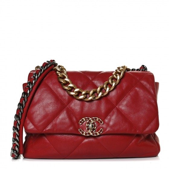 Lambskin Quilted Large19 Flap Red | FASHIONPHILE