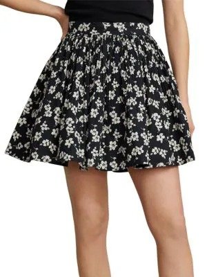 Floral A Line Mini Skirt