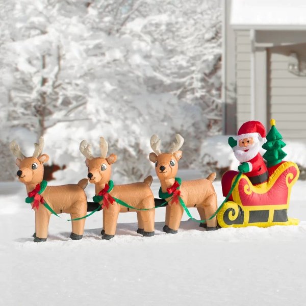 Christmas Santa Claus on Sleigh Sled Indoor/Outdoor InflatableChristmas Santa Claus on Sleigh Sled Indoor/Outdoor Inflatable