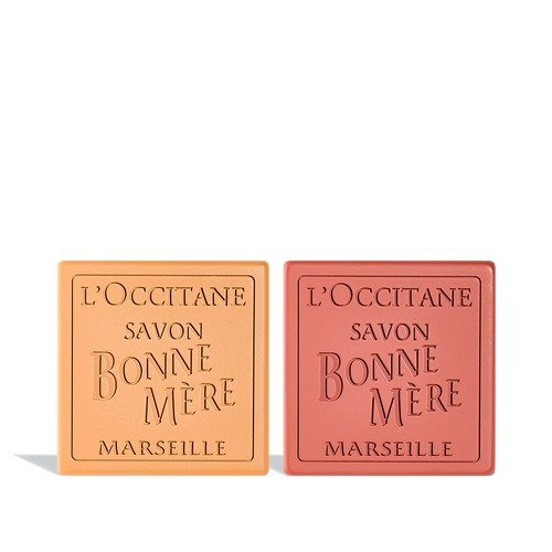 Bonne Mere Lime Tangerine Soap and Rhubarb with Basil Soap Duo