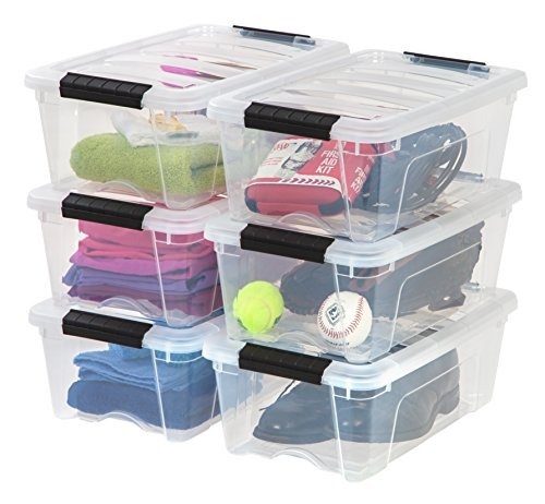 TB-42 12 Quart Stack & Pull Box, Clear, 6 Stack and Pull