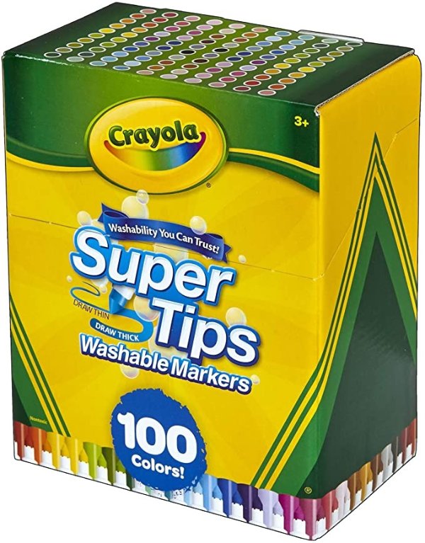 Super Tips Marker Set, Washable Markers, Assorted Colors, Art Set for Kids, 100 Count