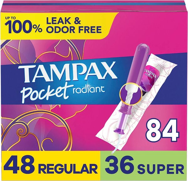 Tampax Pocket Radiant 紧凑型卫生棉条 84个