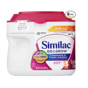 Similac雅培豆奶粉（含铁/12-24月/乳糖不耐） 624g*6罐