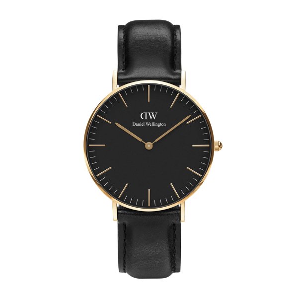 Classic Sheffield - Gold Watch with Black Dial | DW