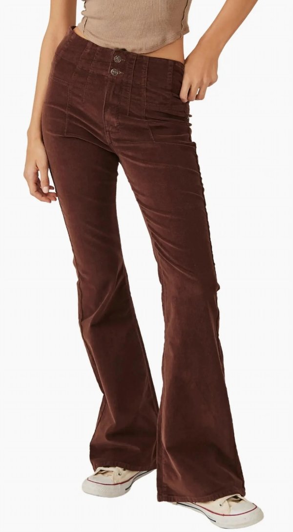jayde cord flare jeans in french roast