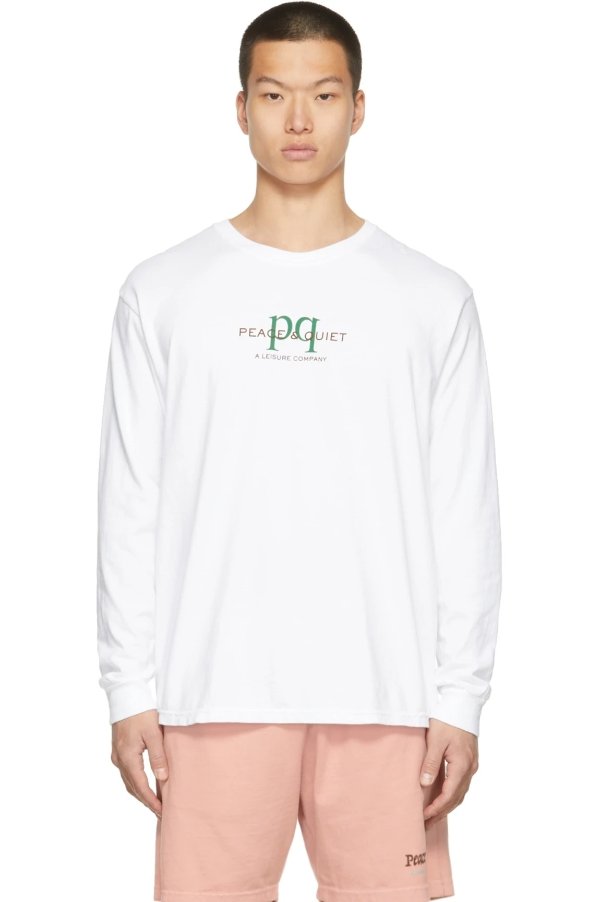 White PQ Leisure Long Sleeve T-Shirt