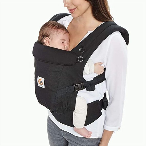 Embrace Cozy Newborn Baby Wrap Carrier (7-25 Pounds), Ponte Knit, Pure Black