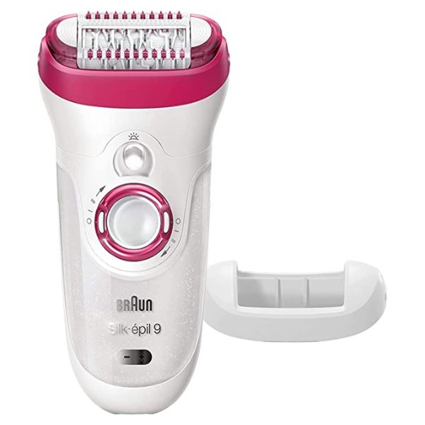 Epilator Silk-epil 9 9-521, Hair Removal for Women, Wet & Dry, Cordless, and 2 Extras