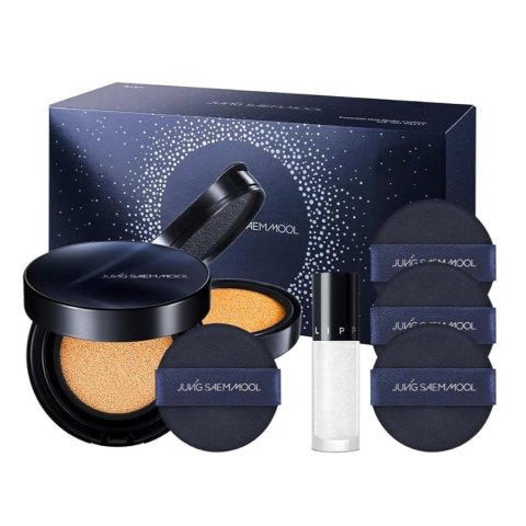 Essential Skin Nuder Cushion Special Set (Light) | Nuder Cushion Navy Edition (Refill included) + Lip-Pression Glittering Topper (2g) + Navy Cushion Puffs (3pcs)