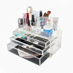 MelodySusie® Large Capacity Cosmetic Organizer Transparent Acrylic Jewelries & Cosmetic Storage Display Boxes
