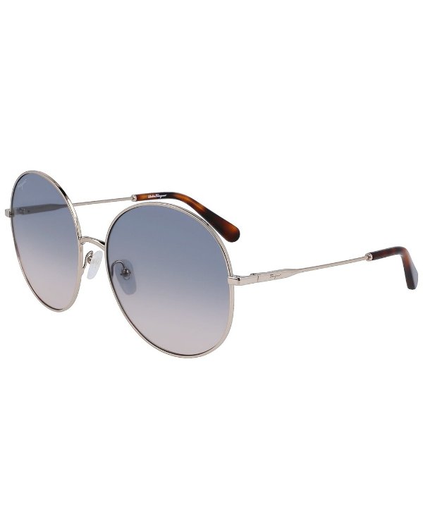 Ferragamo Women's SF299S 60mm Sunglasses / Gilt